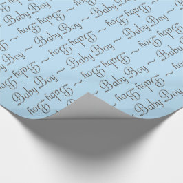 Baby Boy Brown-Gray und Light Blue Gift Wrap Geschenkpapier