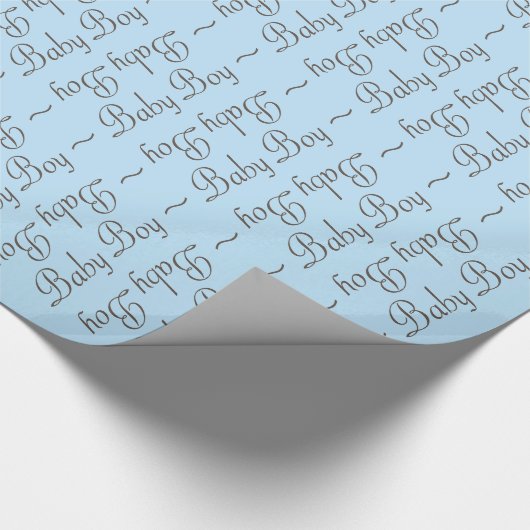 Baby Boy Brown-Gray und Light Blue Gift Wrap Geschenkpapier (Ecke)