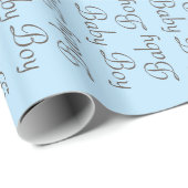 Baby Boy Brown-Gray und Light Blue Gift Wrap Geschenkpapier (Rolleneckpunkt)
