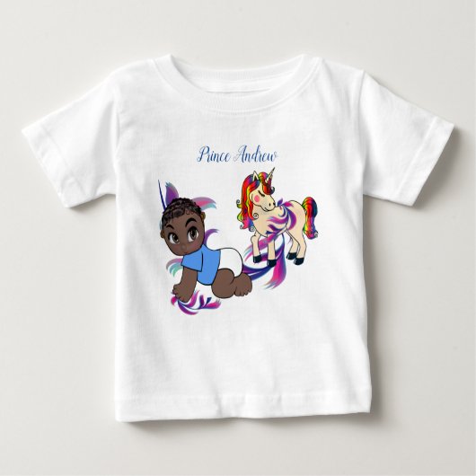 Baby Boy Bubbles & Unicorns Baby T-shirt (Vorderseite)