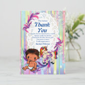 Baby Boy Bubbles & Unicorns Dankeschön Karte (Stehend Vorderseite)