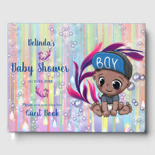 Baby Boy Bubbles & Unicorns Gästebuch