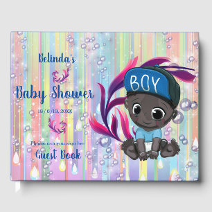 Baby Boy Bubbles & Unicorns Gästebuch