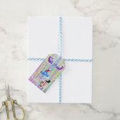 Baby Boy Bubbles & Unicorns Geschenkanhänger (Mit Garn)