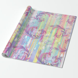 Baby Boy Bubbles & Unicorns Geschenkpapier