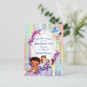 Baby Boy Bubbles & Unicorns Kinderdusche Postkarte (Stehend Vorderseite)