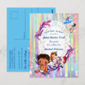 Baby Boy Bubbles & Unicorns Kinderdusche Postkarte (Vorne/Hinten)