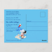 Baby Boy Bubbles & Unicorns Kinderdusche Postkarte (Rückseite)