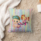 Baby Boy Bubbles & Unicorns Kissen (Decke)