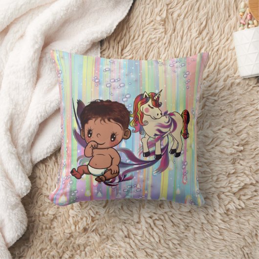 Baby Boy Bubbles & Unicorns Kissen (Decke)