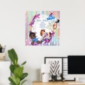 Baby Boy Bubbles & Unicorns Poster (Heimbüro)