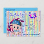 Baby Boy Bubbles & Unicorns Postkarte (Vorne/Hinten)