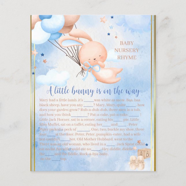 Baby Boy Bunny Baby Showspiel (Vorderseite)