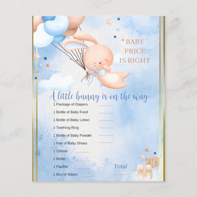 Baby Boy Bunny Baby Showspiel (Vorderseite)