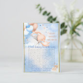 Baby Boy Bunny Baby Showspiel Postkarte (Stehend Vorderseite)