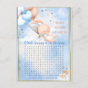 Baby Boy Bunny Babyparty-Spiel Postkarte