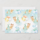 Baby Boy Bunny Balloons Babydusche Sprinkle Dankeskarte (Rückseite)