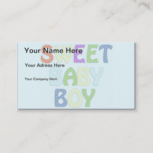 Baby Boy Business Card Visitenkarte (Vorderseite)