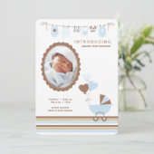 Baby Boy Cameo Foto Geburtserklärung Ankündigung (Stehend Vorderseite)