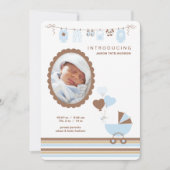 Baby Boy Cameo Foto Geburtserklärung Ankündigung (Vorderseite)
