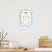 Baby Boy Carousel Themed Baby Dusche Sitzkarte Poster (Küche)
