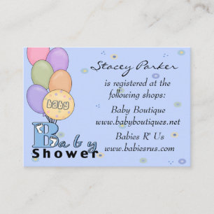 Baby Boy Celebration Registry Cards Begleitkarte