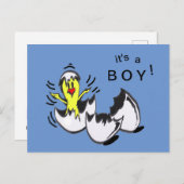 Baby BOY Chick Cartoon Postcard Postkarte (Vorne/Hinten)