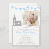 Baby Boy Christening/Taufe Einladung (Vorne/Hinten)