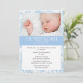 Baby Boy Christening/Taufe Einladung (Stehend Vorderseite)