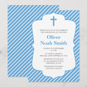 Baby Boy Christening/Taufe Einladung