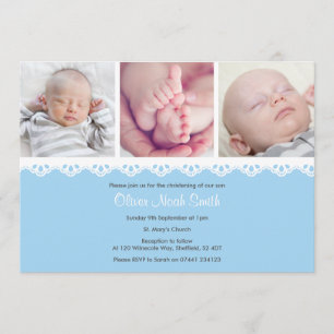 Baby Boy Christening/Taufe Einladung