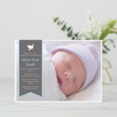 Baby Boy Christening/Taufe Einladung (Stehend Vorderseite)