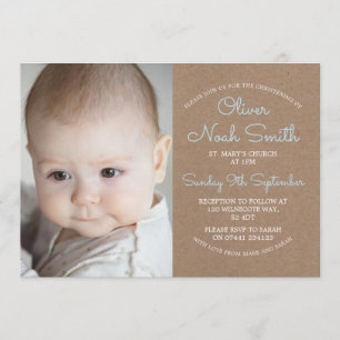 Baby Boy Christening/Taufe Einladung