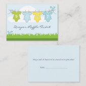 Baby Boy Clothes Line Diaper Raffle Business Card Begleitkarte (Vorne/Hinten)