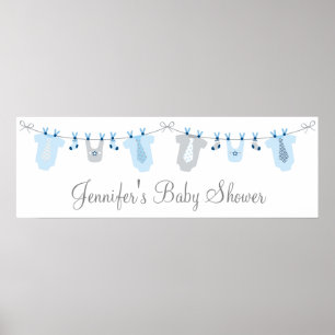 Baby Boy Clothesline Baby Dusche Willkommen Poster