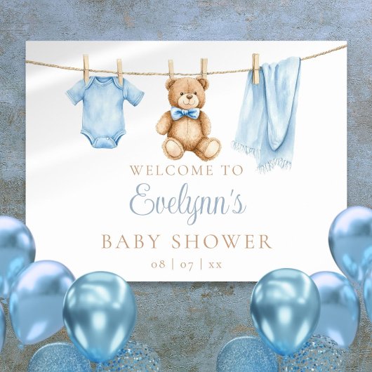 Baby Boy Clothesline Babydusche Begrüßungszeichen Poster