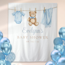 Baby Boy Clothesline Babydusche Foto Hintergrund