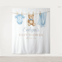 Baby Boy Clothesline Babydusche Foto Hintergrund