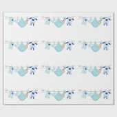 Baby Boy Clothesline Wrapping Paper Geschenkpapier (Flach)