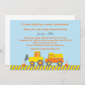 Baby Boy Construction Truck Kinderdusche Einladung (Vorne/Hinten)