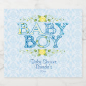 Baby Boy, Country Floral Baby Dusche Bierflaschenetikett (Einzelnes Label)