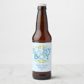 Baby Boy, Country Floral Baby Dusche Bierflaschenetikett (Vorderseite)