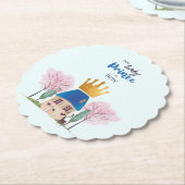Baby Boy Crowned Blue Gold Fairy Prince Castle Untersetzer (angewinkelt)