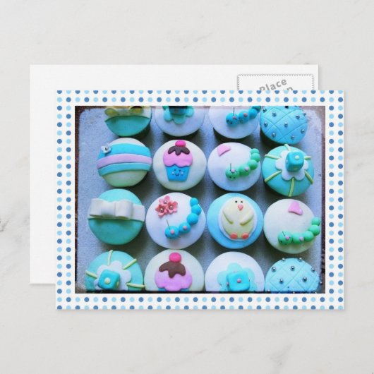 Baby Boy Cupcakes Postkarte (Vorne/Hinten)