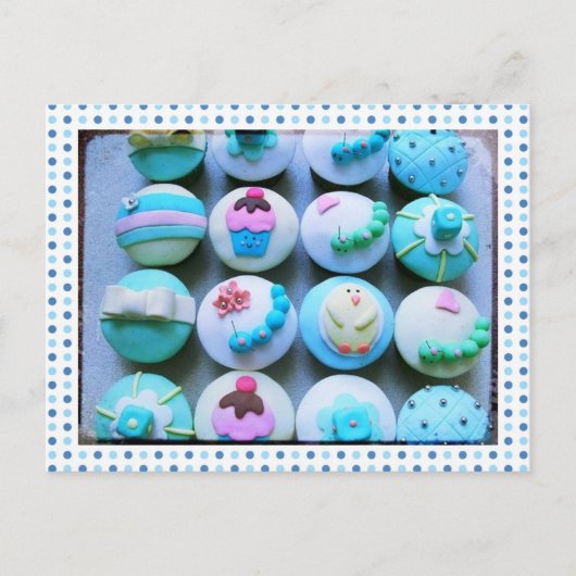 Baby Boy Cupcakes Postkarte (Vorderseite)