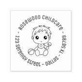 Baby Boy Daycare Kinderbetreuung Runde Adresse 2 Permastempel (Design)