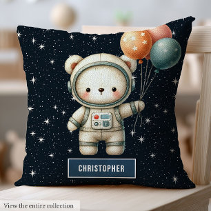 Baby Boy Decorative Pillow Astronaut Teddy Bear Kissen