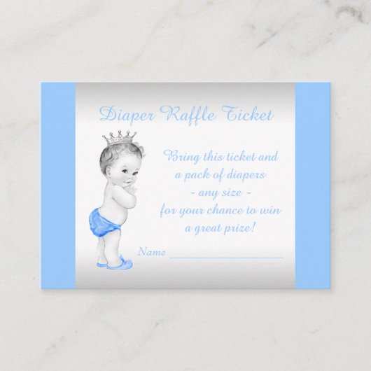 Baby Boy Diaper Raffle Ticket Begleitkarte (Vorderseite)