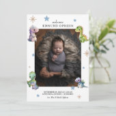 Baby Boy Dinosaur Birth Foto Ankündigung (Stehend Vorderseite)