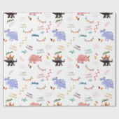 Baby Boy Dinosaur Geburtstag Geschenkpapier (Flach)
